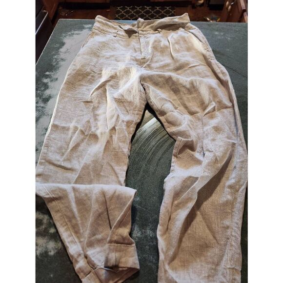 Reformation  Fisher Linen Paper Bag Pants sz 8 - Picture 1 of 4
